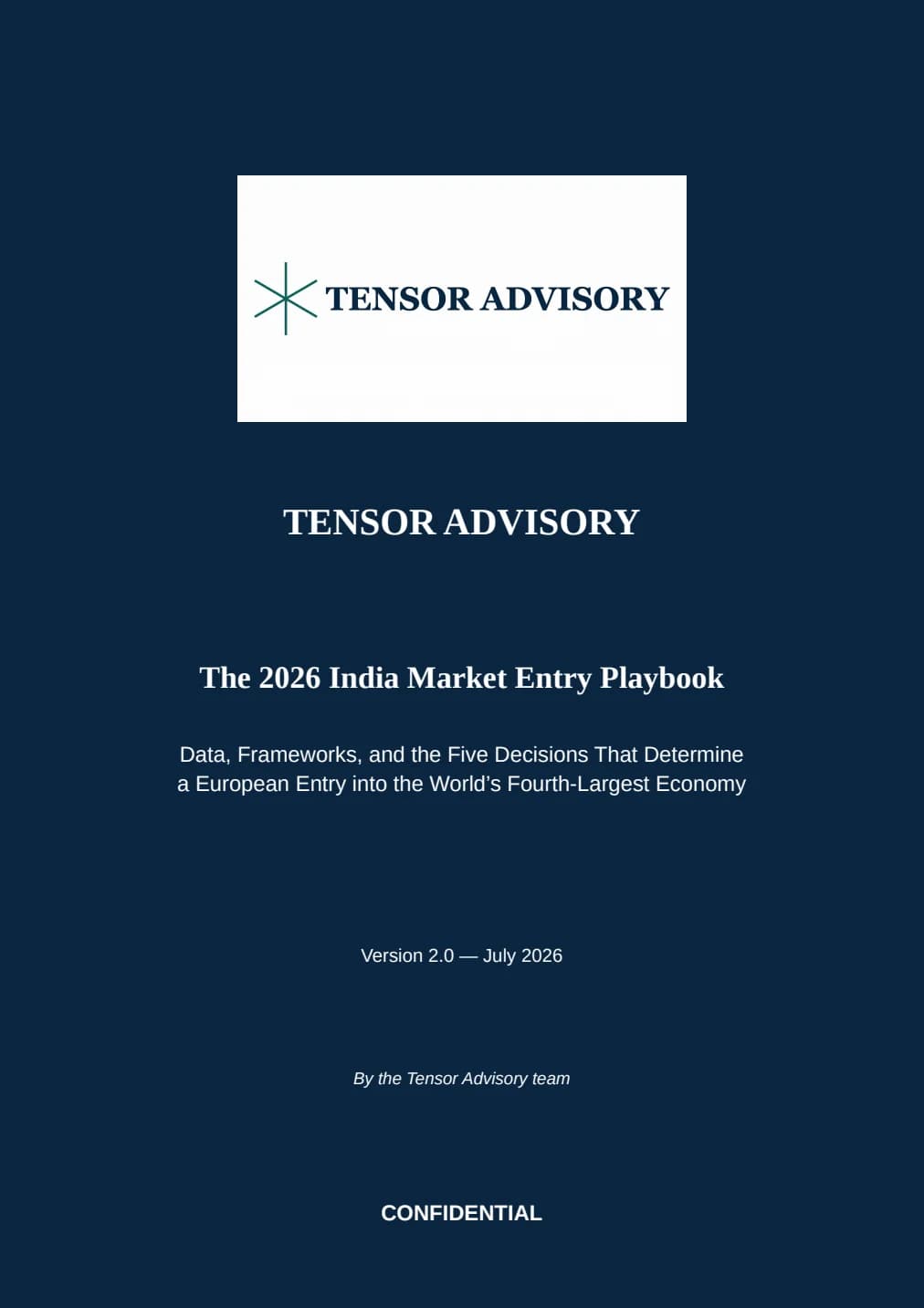 Cover preview of the India market entry playbook PDF
