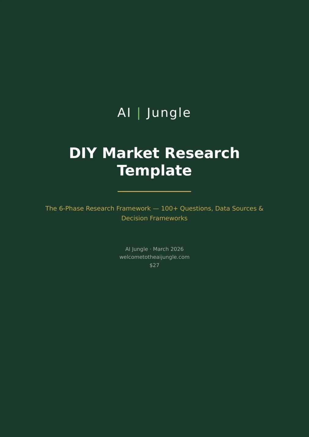 Cover preview of the DIY India market research template PDF
